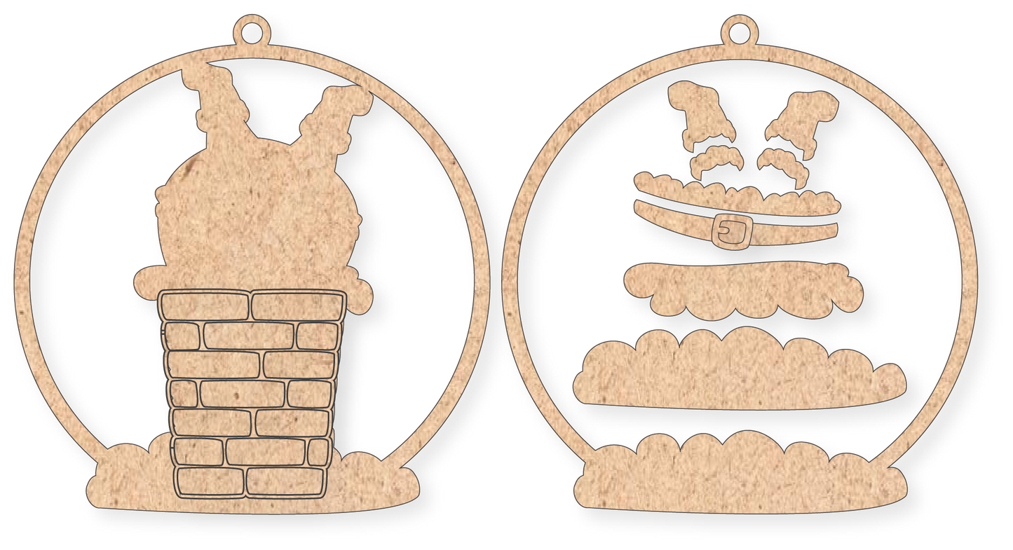 Santa Chimney Unfinished Ornament Kit