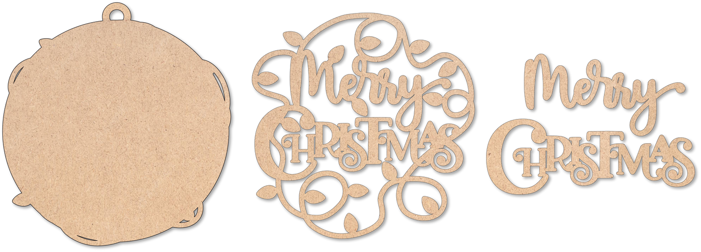 Merry Christmas Lights Unfinished Ornament Kit