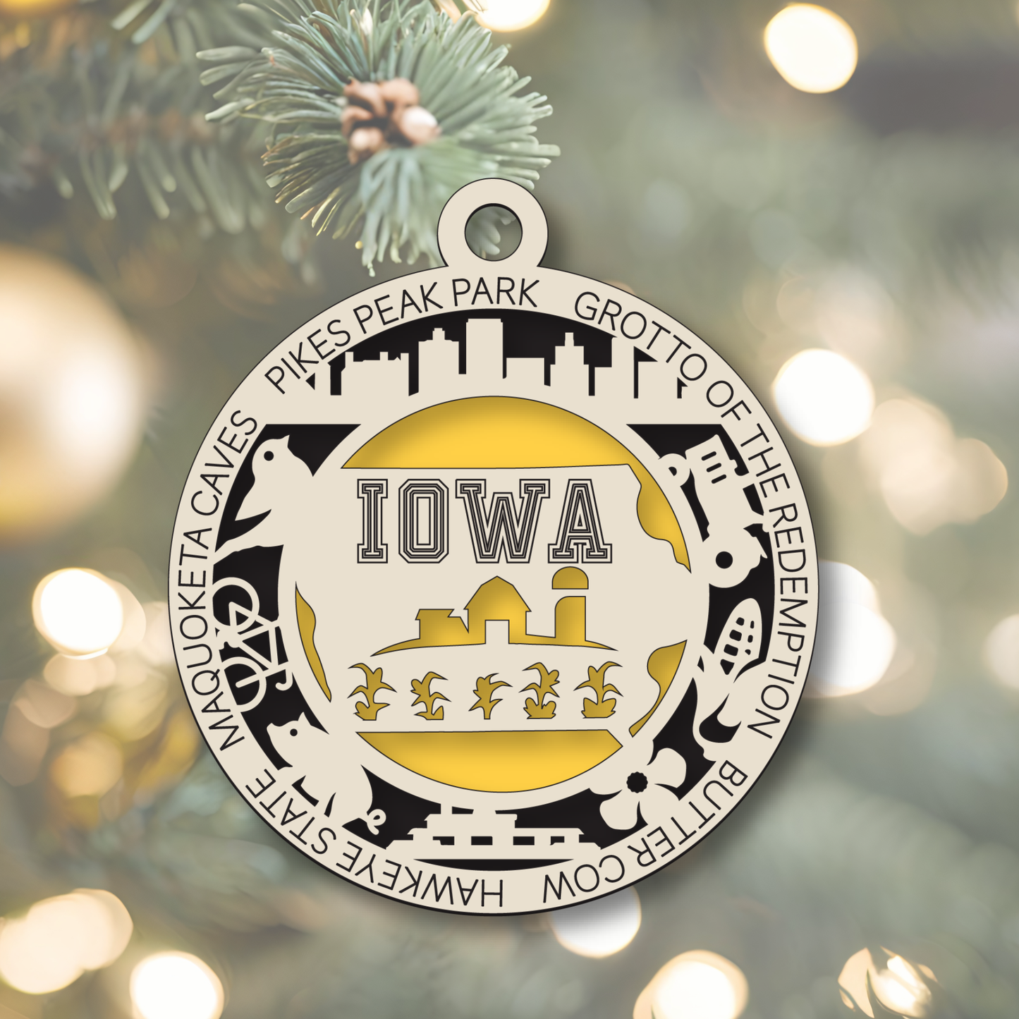 Iowa Christmas Ornament