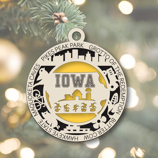 Iowa Christmas Ornament