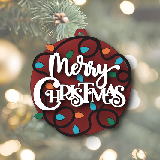 Merry Christmas Lights Ornament