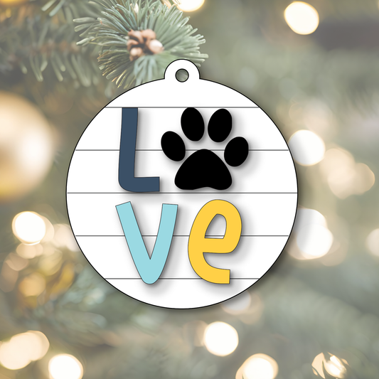 Paw Pet Love Christmas Ornament