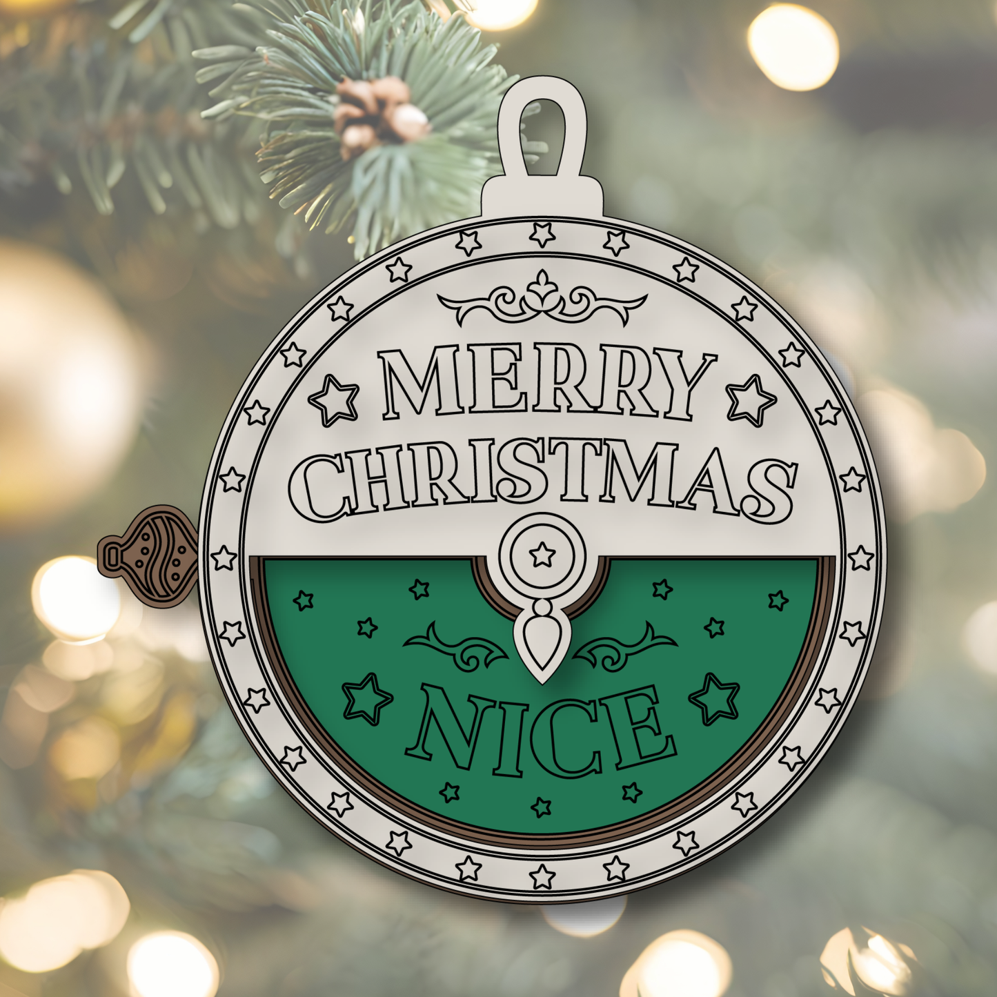 Merry Christmas Naught or Nice Meter Ornament