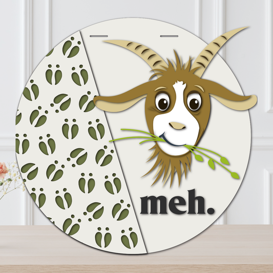 Meh Goat Door Hanger 16"