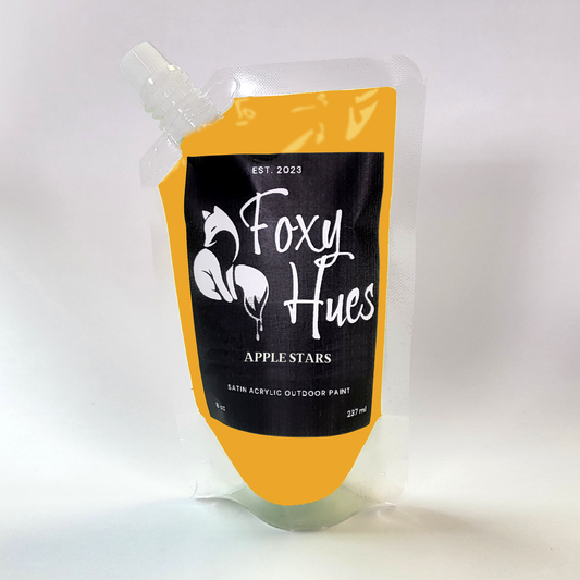 paint product with 'Foxy Hues' branding on a white background