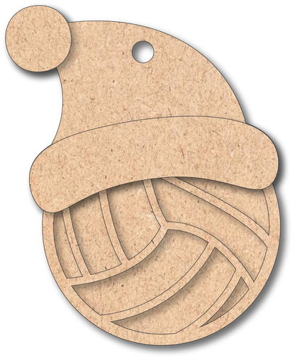 Volleyball Santa Hat Unfinished Ornament Kit