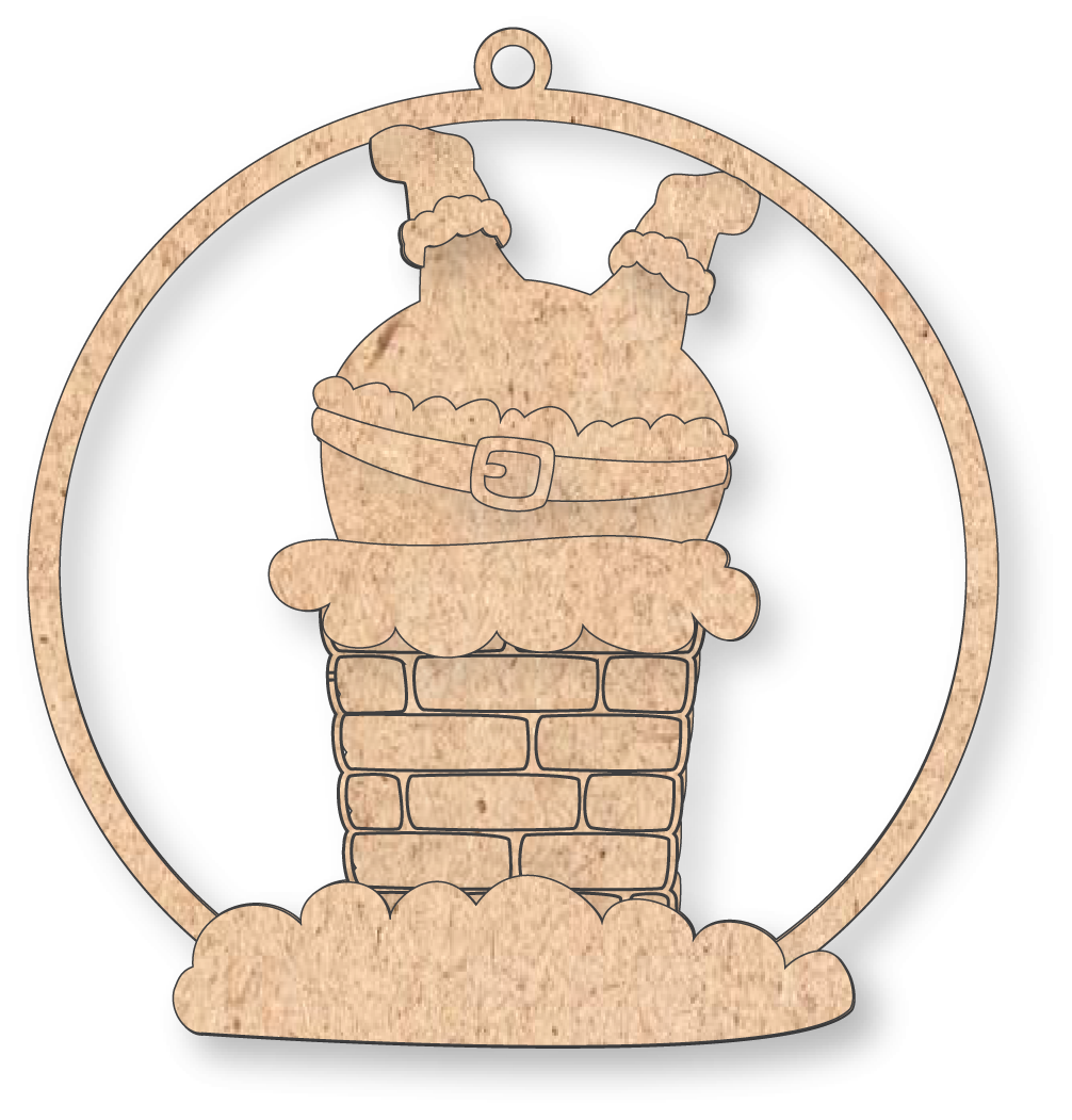 Santa Chimney Unfinished Ornament Kit