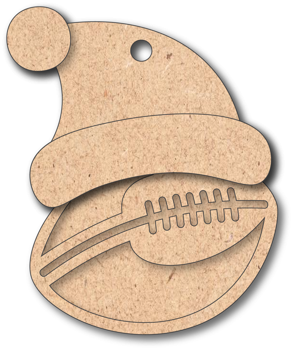 Football Santa Hat Unfinished Ornament Kit