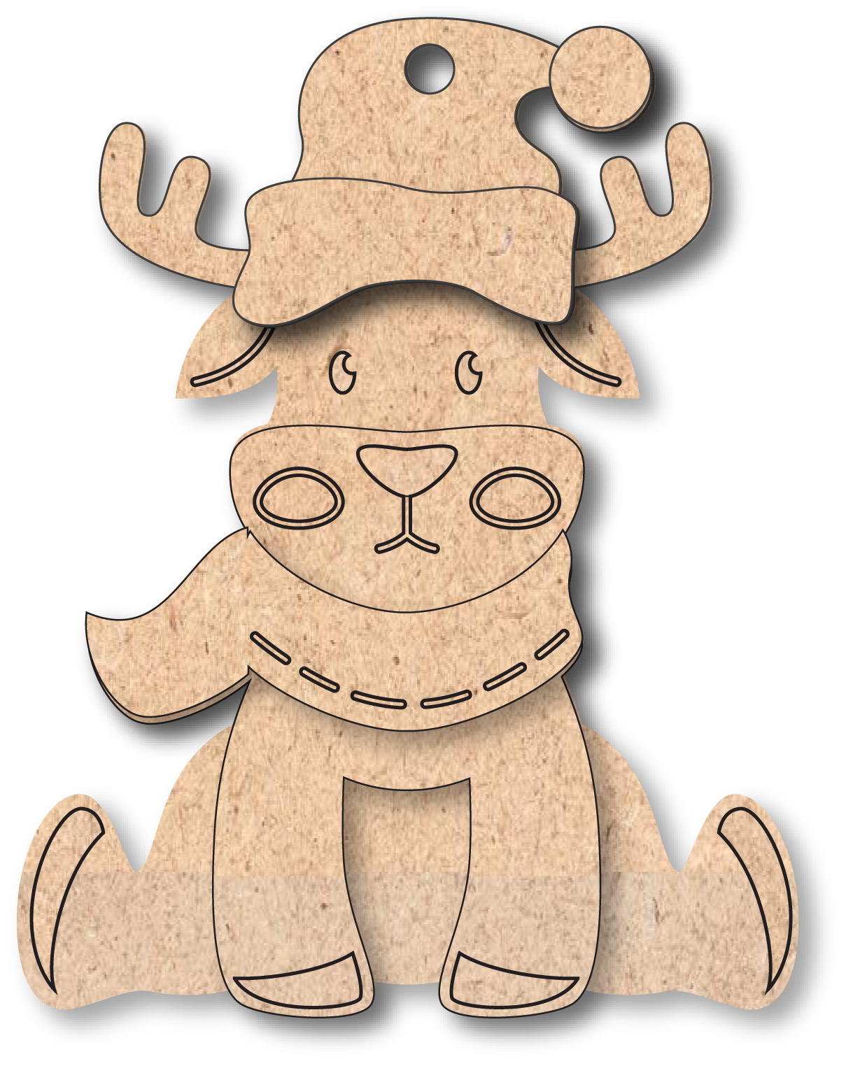 Reindeer Unfinished Ornament Kit
