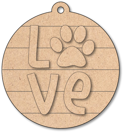 Love Paw Unfinished Ornament Kit