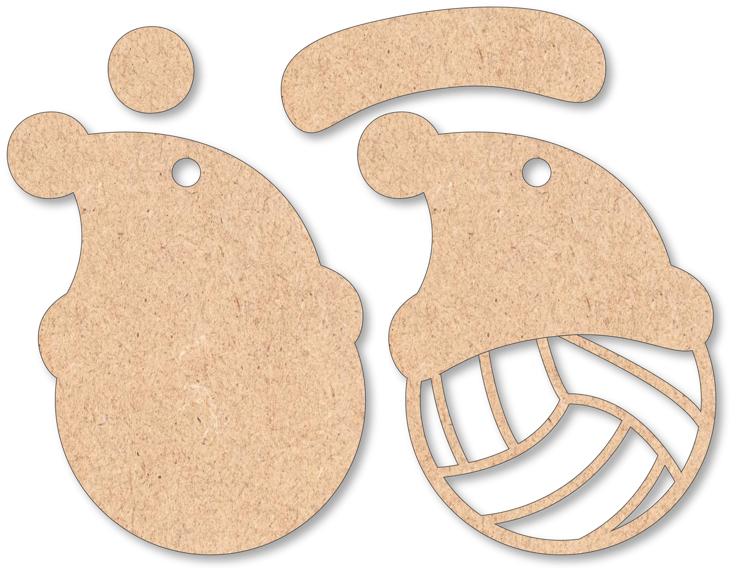 Volleyball Santa Hat Unfinished Ornament Kit