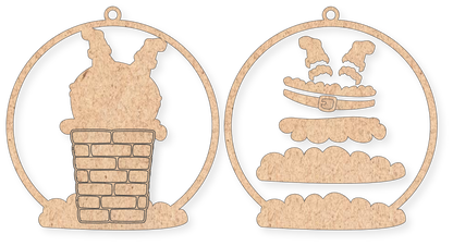 Santa Chimney Unfinished Ornament Kit