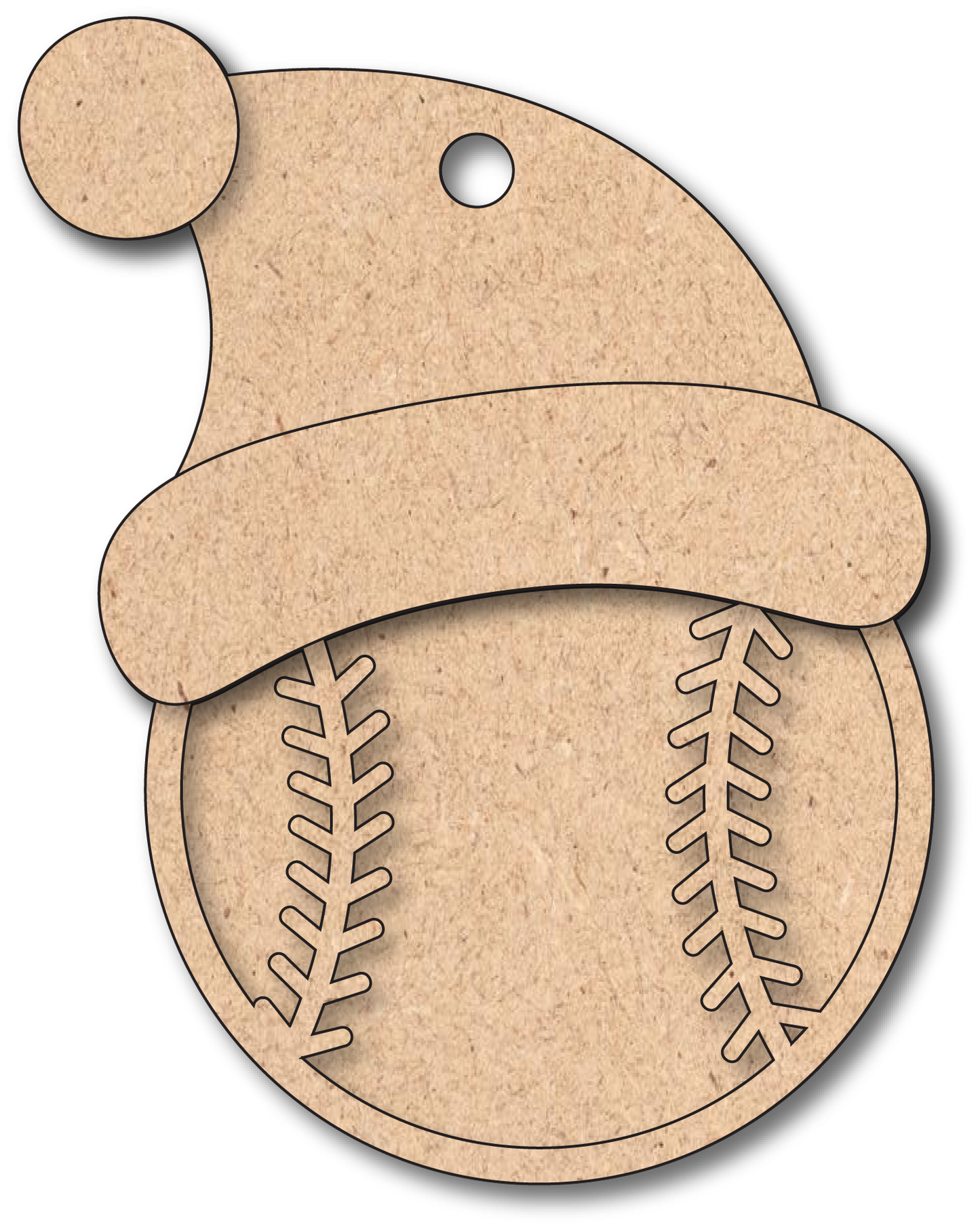 Baseball Santa Hat Unfinished Ornament Kit