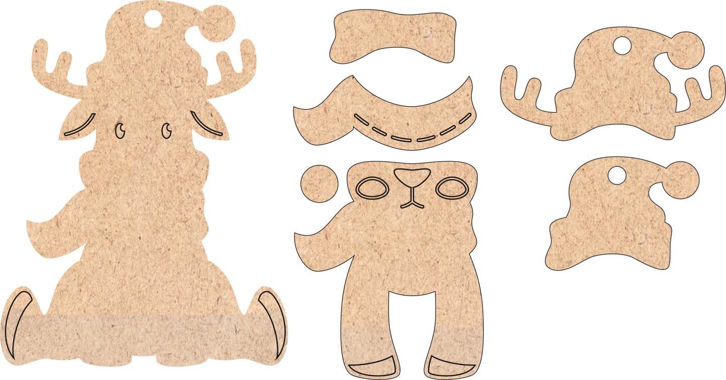 Reindeer Unfinished Ornament Kit