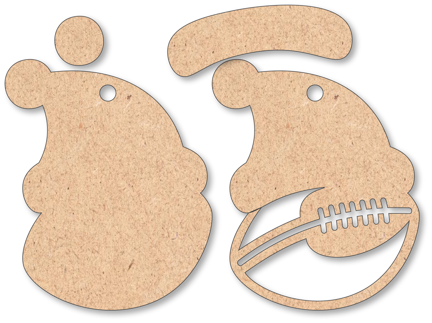 Football Santa Hat Unfinished Ornament Kit