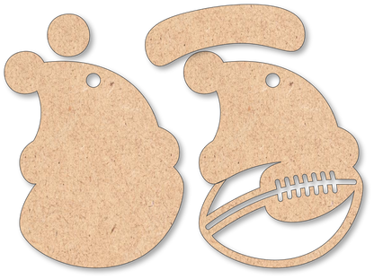 Football Santa Hat Unfinished Ornament Kit