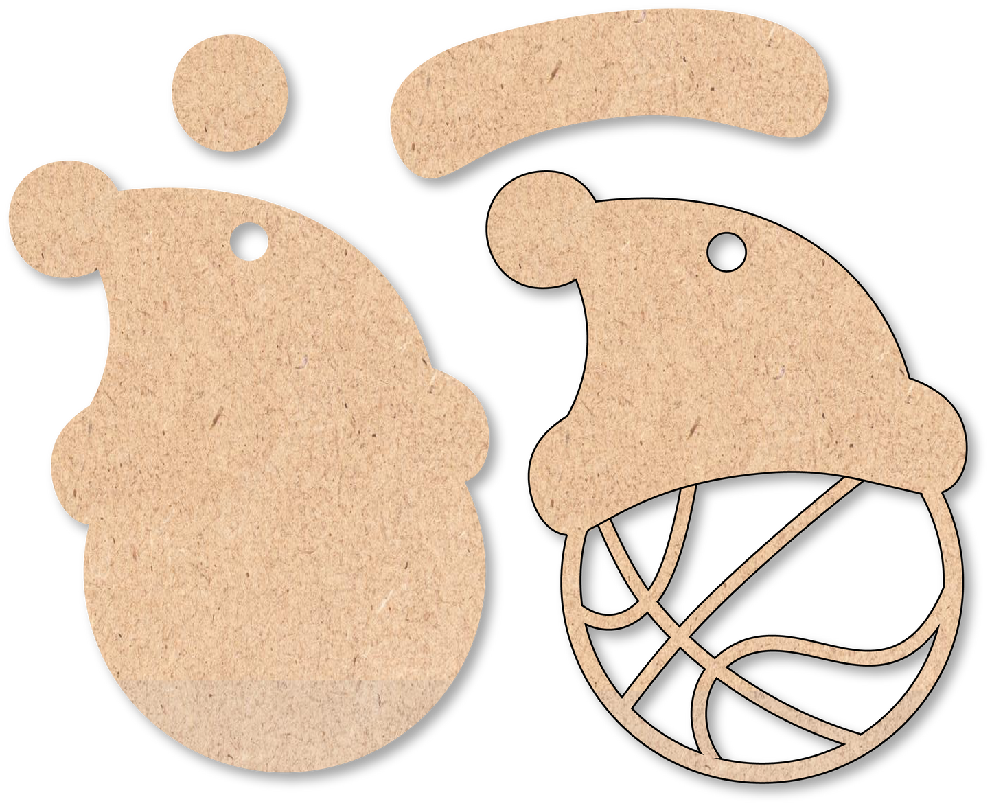 Basketball Santa Hat Unfinished Ornament Kit