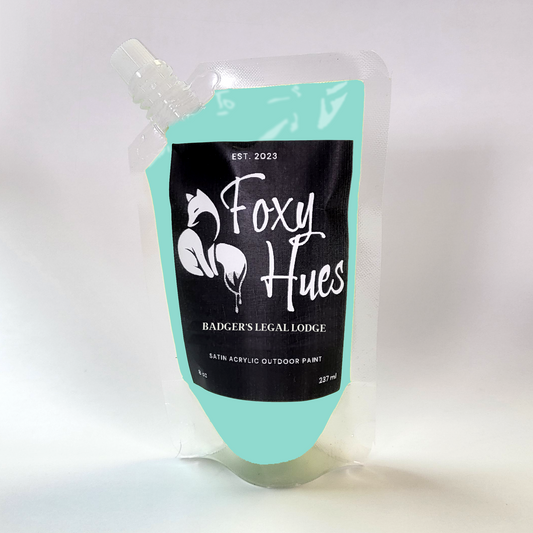 Foamy paint product with 'Foxy Hues' branding on a white background