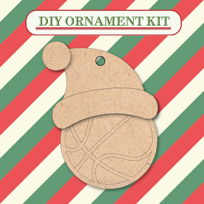 Basketball Santa Hat Unfinished Ornament Kit
