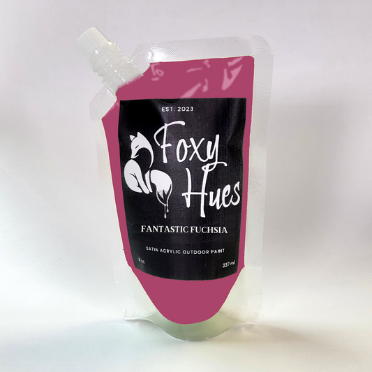 Foxy Hues paint pouch in Fantastic Fuchsia color on a white background