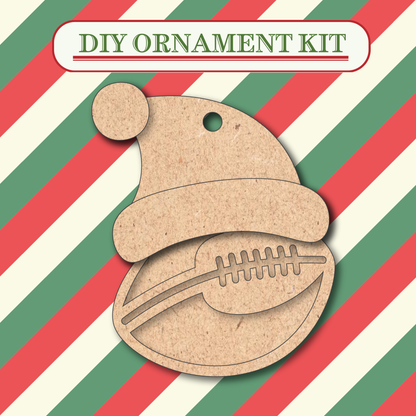 Football Santa Hat Unfinished Ornament Kit