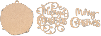 Merry Christmas Lights Unfinished  Ornament Kit