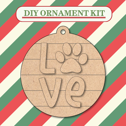 Love Paw Unfinished Ornament Kit