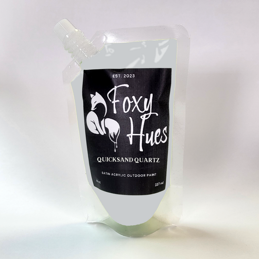 Foxy Hues paint pouch with a black label on a white background