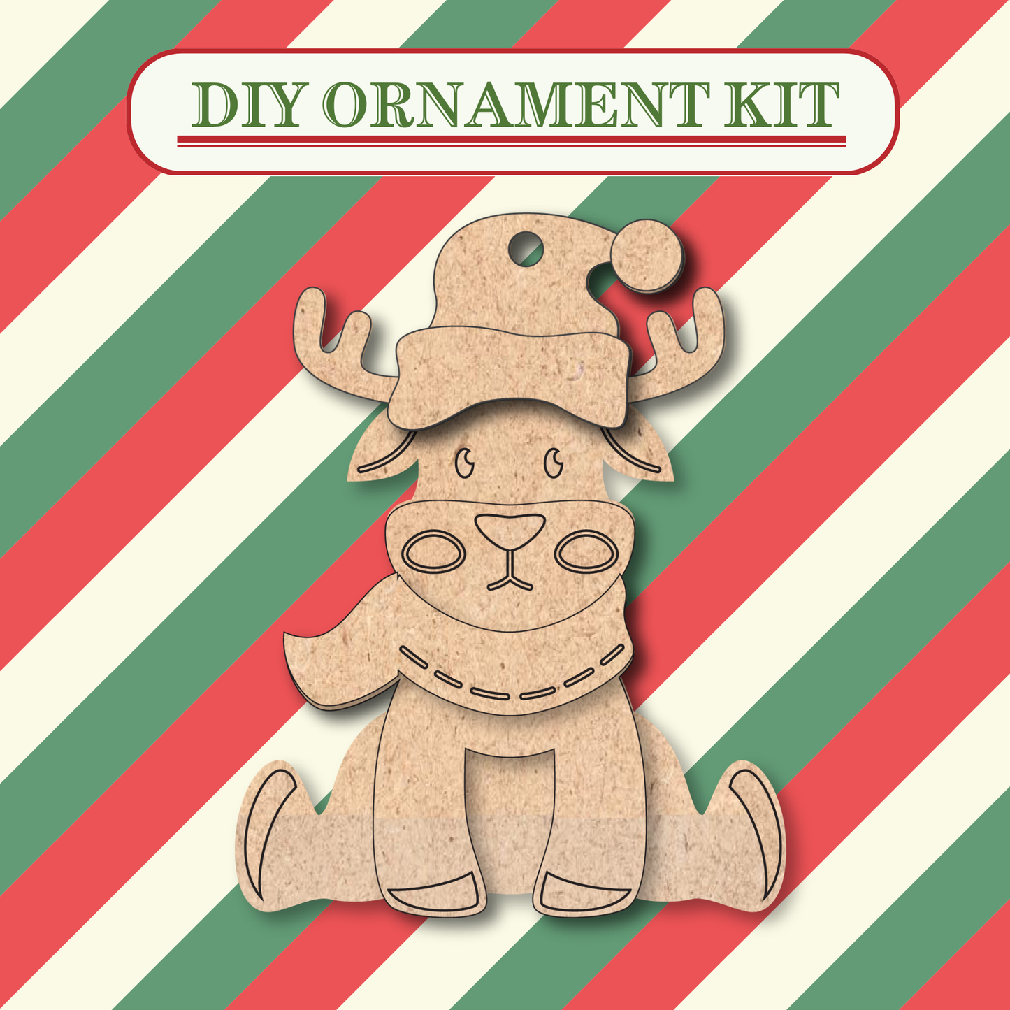 Reindeer Unfinished Ornament Kit