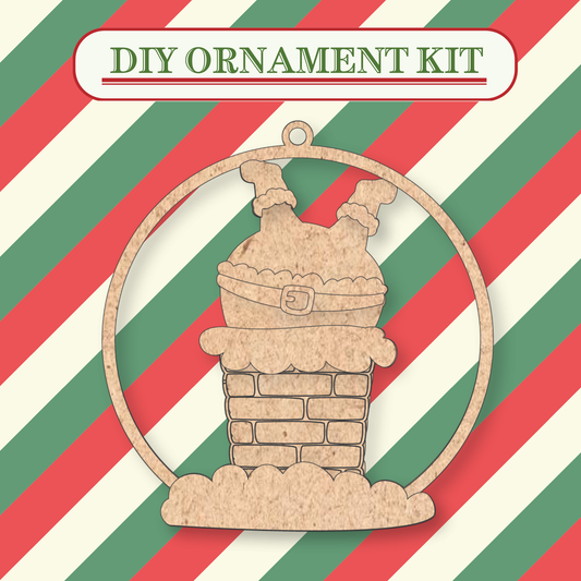 Santa Chimney Unfinished Ornament Kit